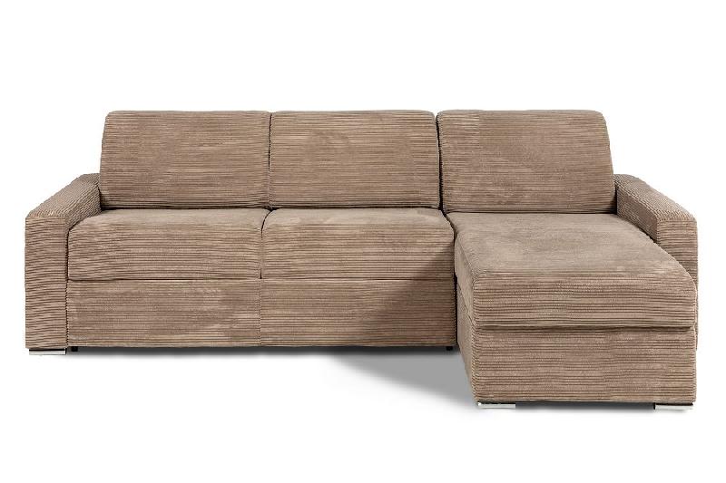 Canapé d'angle convertible DREAMER - ouverture EXPRESS - sommier à lattes 140x197 cm - matelas 16 cm - velours côtelé caramel_4