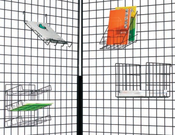 Cloison d'exposition mobile avec accessoires compatibles