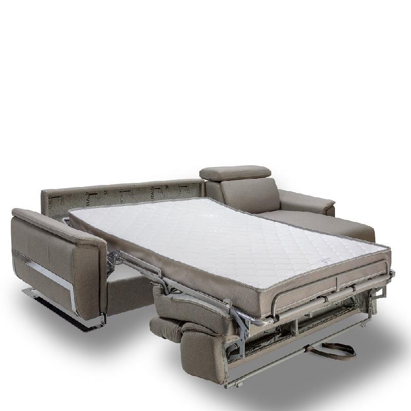 Canapé d'angle Réaumur convertible express - Matelas 16 cm - Pieds luge - Tweed gris silex - Fabrication italienne_4