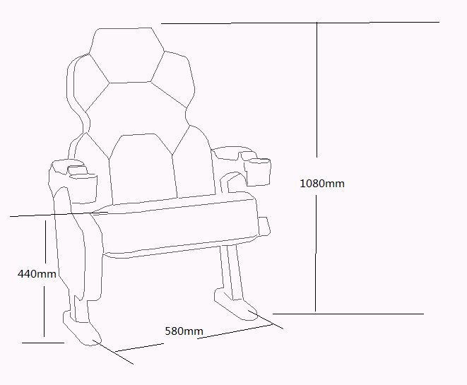 Fauteuil de cinéma haut de gamme - Linsen Seating - Hauteur totale 1080mm - cuir PU de qualité - LS-614_4