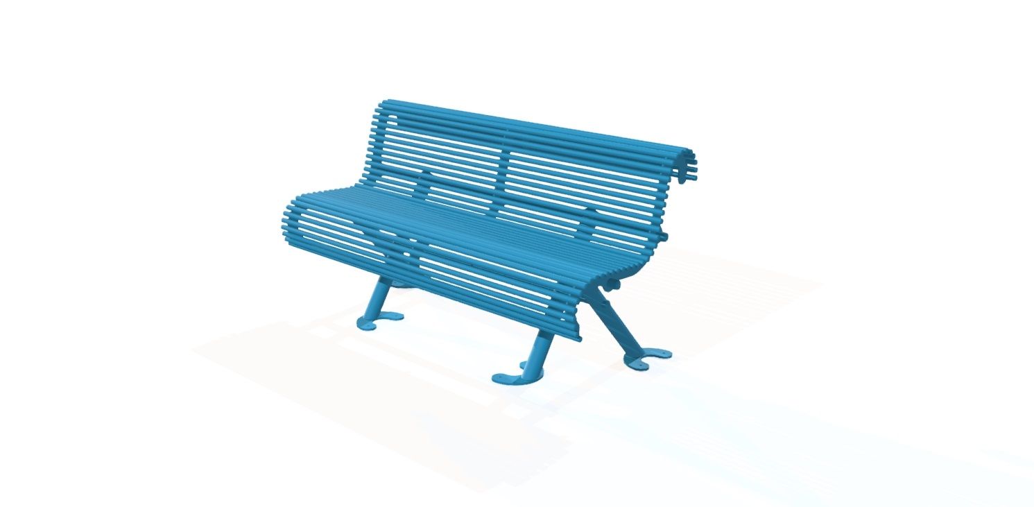 Banc en acier inoxydable à barreaux - Référence MUB33 - Fabriqué en Bretagne - Longueur 150 cm ou sur mesure_4
