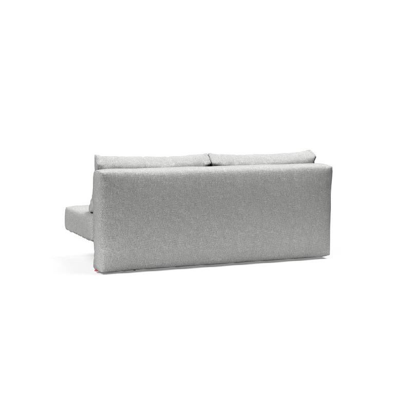 Canapé design Achillas - Multifonction convertible lit 155x200 cm - Pieds métal noir - Tissu Micro Check Grey_4