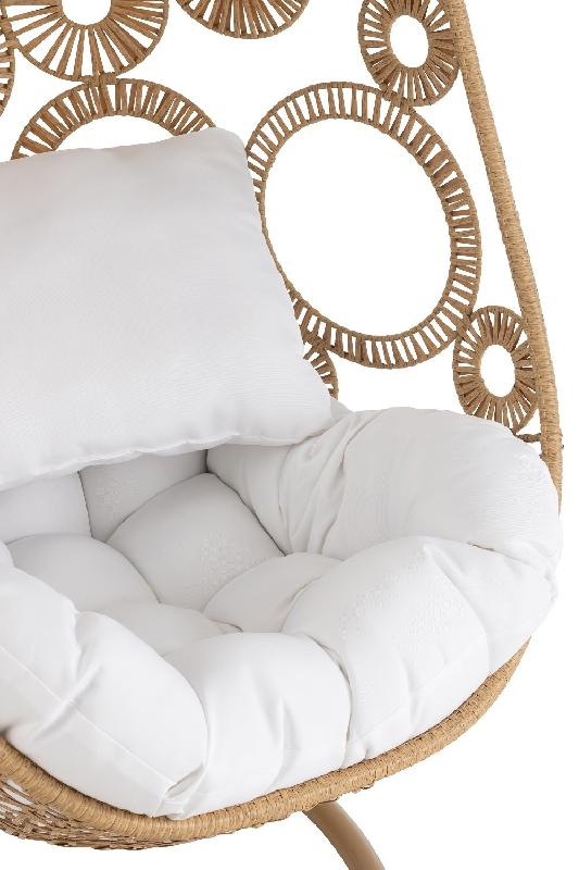 Fauteuil suspendu VANA - Aluminium et roseau beige - Bohème chic, intérieur/extérieur_4