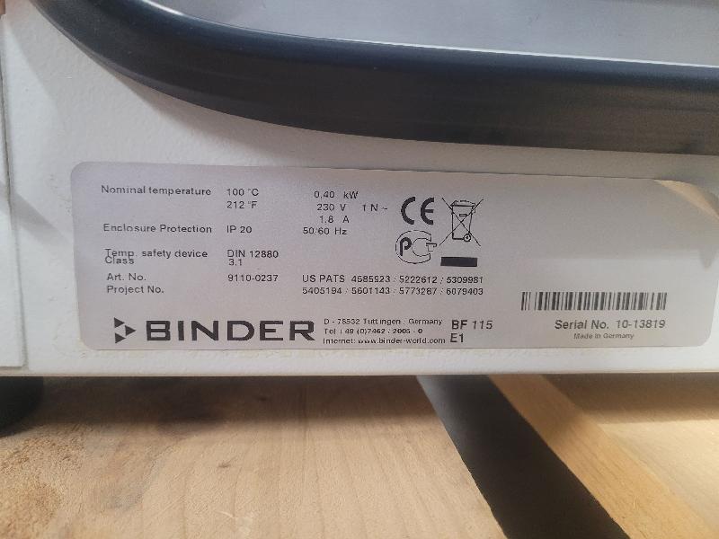 Incubateur / étuve BINDER BF-115 avec convection forcée 100°C_4