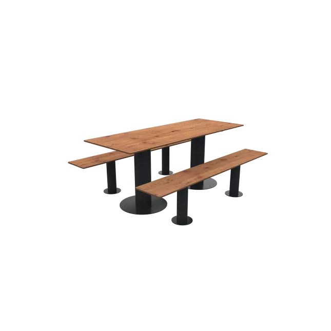 Table pique-nique MOKA 8 places avec bancs et trou de parasol_4