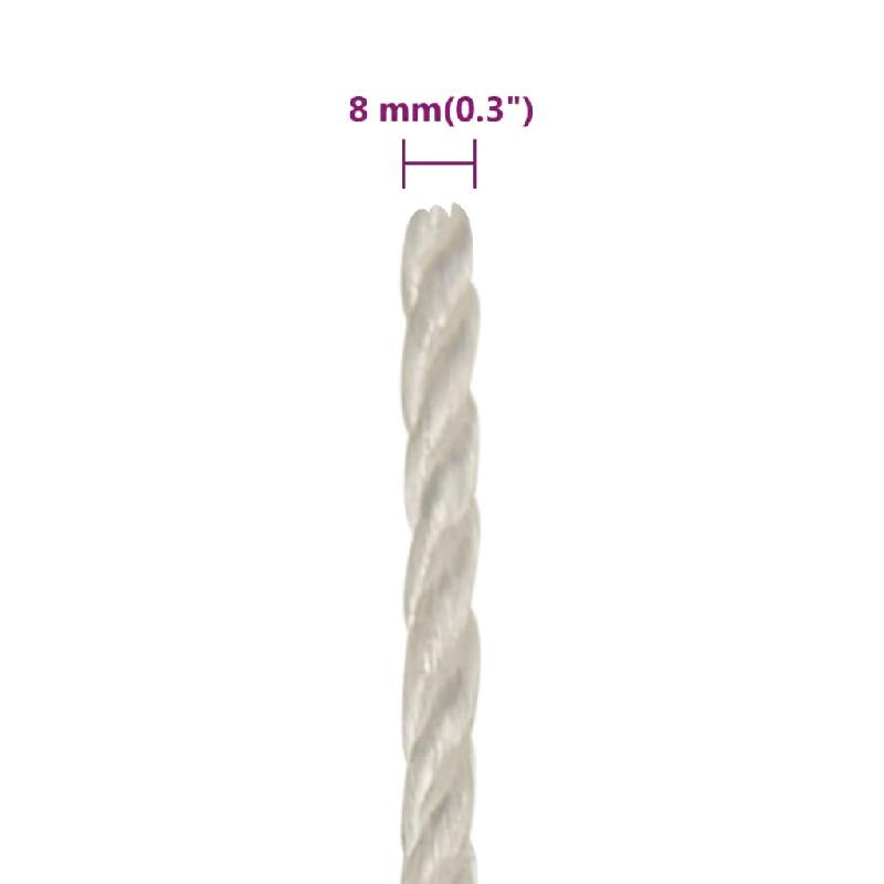 Vidaxl corde de travail blanc 8 mm 25 m polypropylène 153045_4