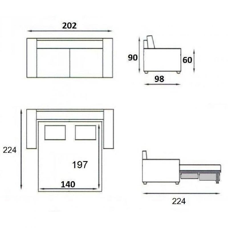 Canapé convertible ALMUT 3 places - Matelas 14cm - Système express - Sommier lattes RENATONISI - Rouge - Fabrication italienne_4