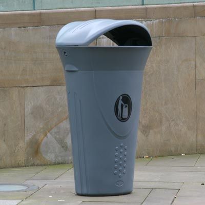 Luna - poubelle publique - glasdon - 60 litres - contemporaine avec options de capot_4