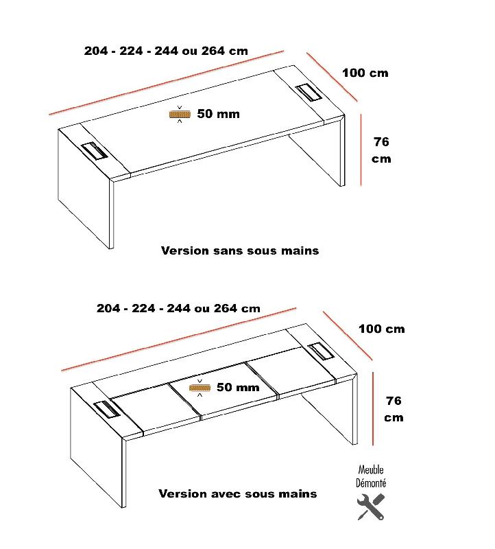 Bureau de Direction E10 - QUADRIFOGLIO - 224, Orme gris, Avec voile de fond_5
