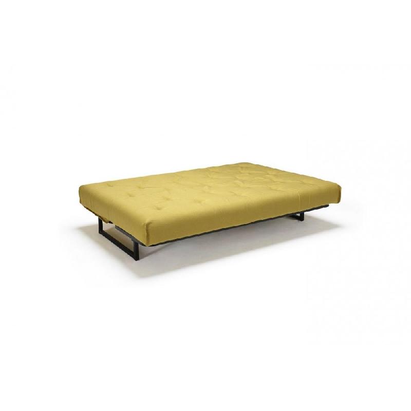 Canapé clic-clac convertible Innovation Living Fraction - Lit 140x200 cm - Capitonné tissu Soft Mustard Flower_4