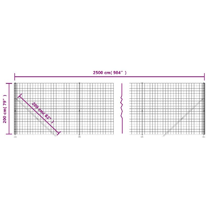 Vidaxl clôture en treillis métallique avec bride anthracite 2x25 m 154334_4