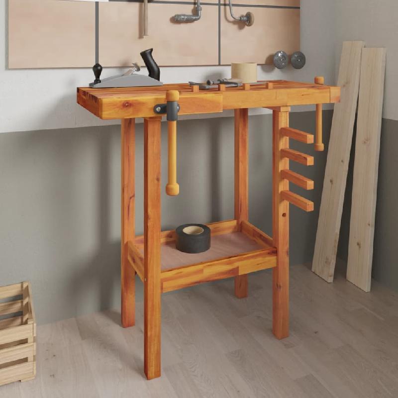 Vidaxl établi avec étaux 92x48x83 cm bois massif d'acacia 153319_4