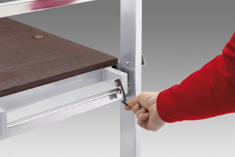 Échafaudage aluminium HobbyStep H4 HAILO - hauteur de travail 4 m - léger, mobile, montage rapide, norme E85-200_4