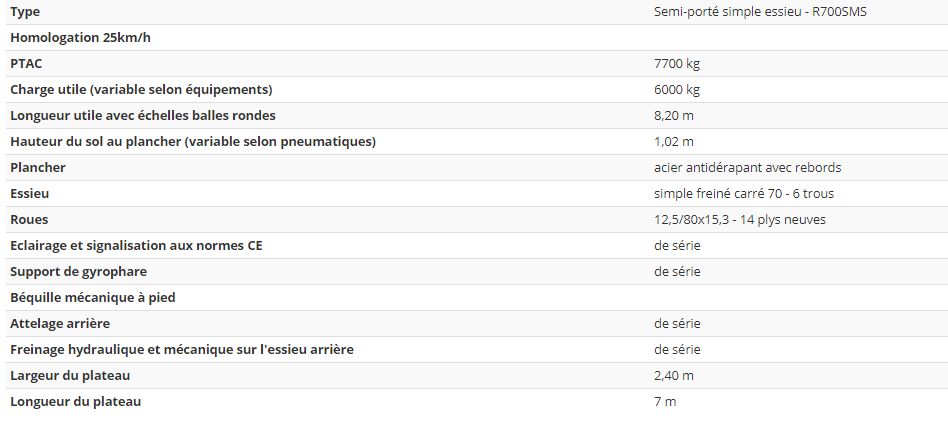 Plateau fourrager de grande capacité avec éclairage intégré