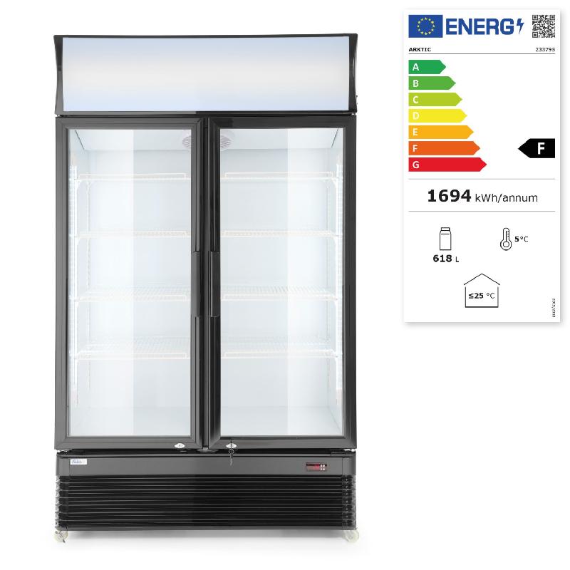 Armoire réfrigérée avec caisson lumineux 2portes vitrées 618L ARKTIC HENDI_4