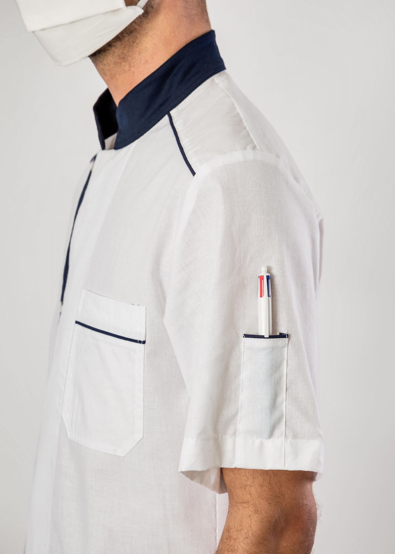 Veste de cuisine mixte - modèle Cagnes - manches courtes ou longues - personnalisable - Made in France_5