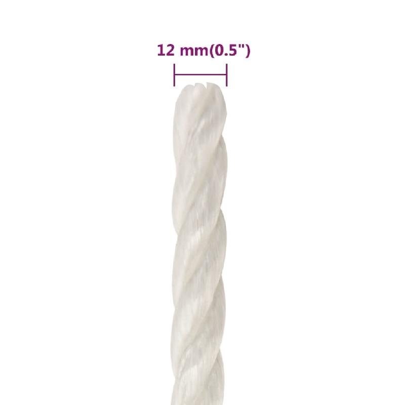 Vidaxl corde de travail blanc 12 mm 500 m polypropylène 153059_4