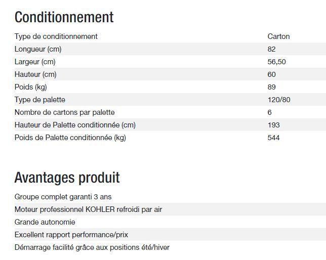 Perform 6500 XL C5 Groupe électrogène - Kohler - Puissance max 6,30 kW - 50 Hz - 230 V_4