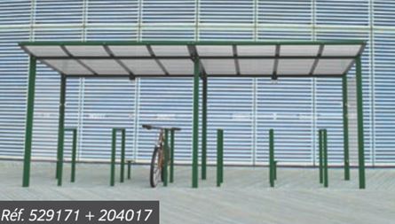 Abri vélos MODULO - simple et soigné avec toiture légèrement courbée, pose par scellement_4