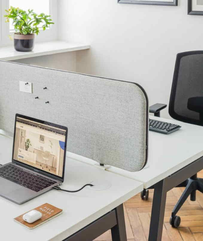 Cloison de bureau SONIC - système acoustique performant (classe A) - design épuré et coloré_4