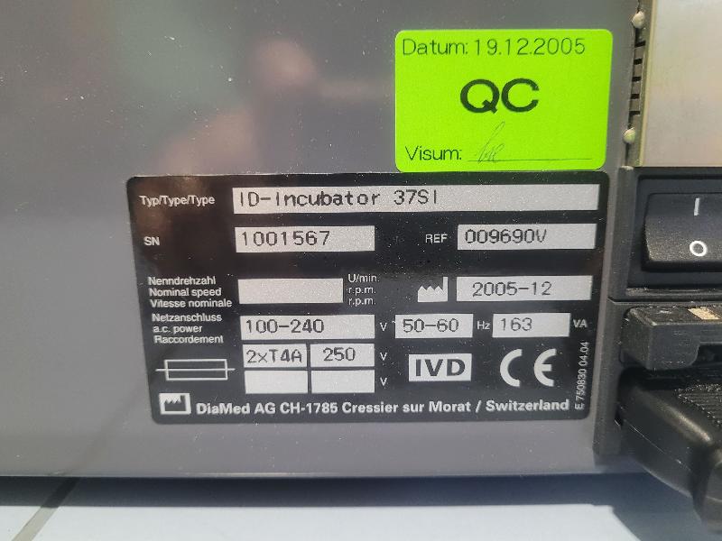 Incubateur DiaMed 37SI Neuf_4