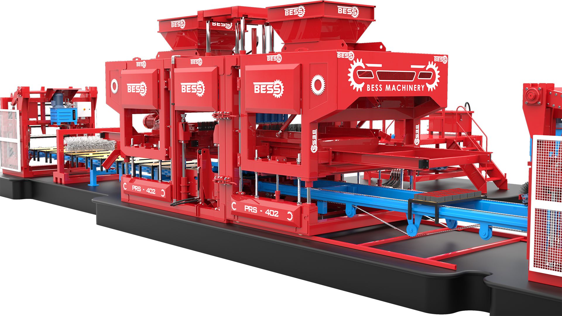 Machine à briquettes automatique PRS-402 - Capacité 300 m² de pavés en 8 heures - Production de briquettes, bordures et blocs creux_4