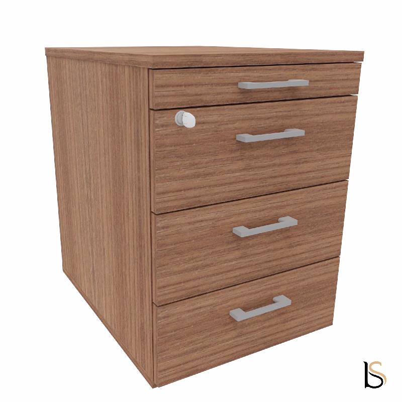 Caisson mobile 3 tiroirs  + 1 plumier  - QUADRIFOGLIO - Noyer Canaletto_4