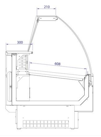 Vitrine réfrigérée avec service-arrière 188 x 98 cm et réserves réfrigérés_4