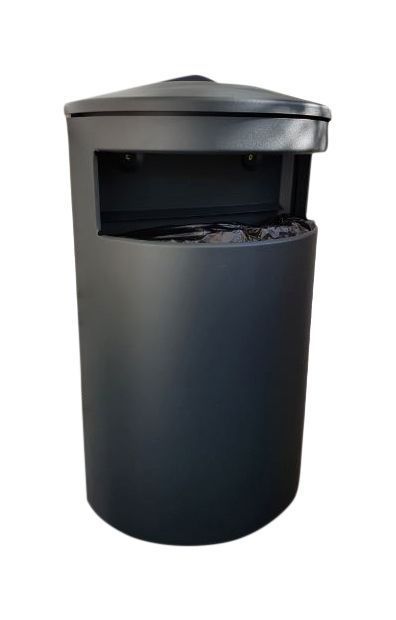 Poubelle publique murale en acier galvanisé - 40L à 100L - fixation murale, poteau ou sol - options seau et cendrier_5