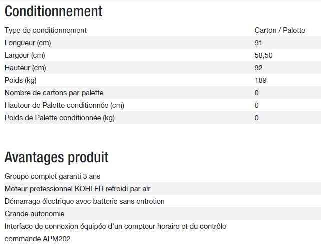 Technic 15000TA C5 - Groupe électrogène triphasé Kohler - 11,20 kW max - 14,40 kVA - 400 V_4