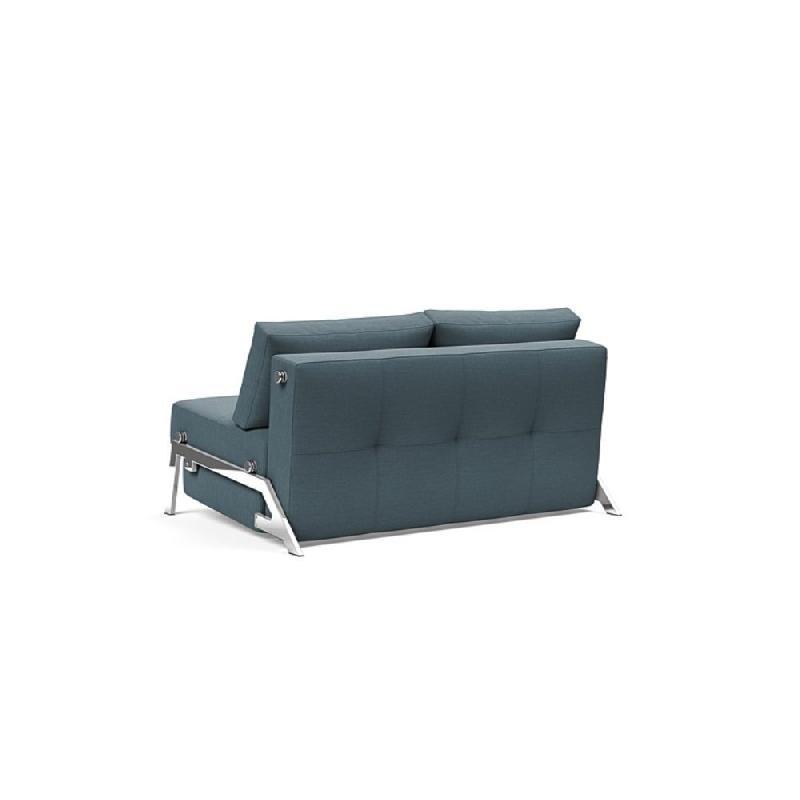 Innovation Living - Canapé design Cubed 02 Chrome convertible 200x140 cm - Tissu Vivus Dusty Blue_4