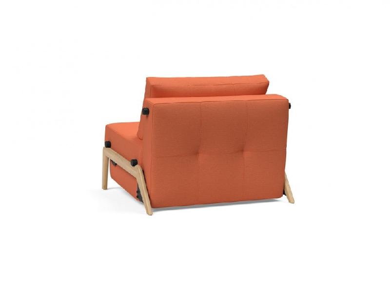 Fauteuil convertible design Innovation Living - Sofabed Cubed 02 Wood - Argus Rust - Lit 200x90 cm_4