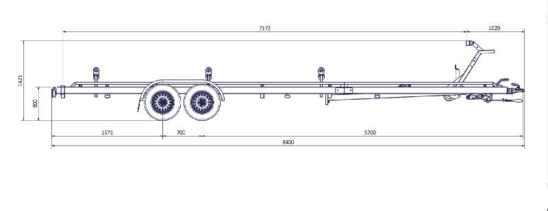 8m40-2m55 - 2x1350 kg - 2700 kg - VLEMMIX - Remorque Porte-Bateau_4