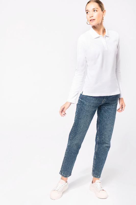Polo manches longues femme Kariban - Réf: K244 - 100% coton peigné - 220 g/m²_4