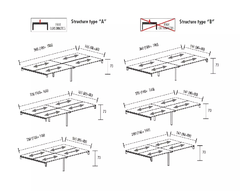 Bench vis-à-vis 4 postes sur 4 crédences So Martos_4