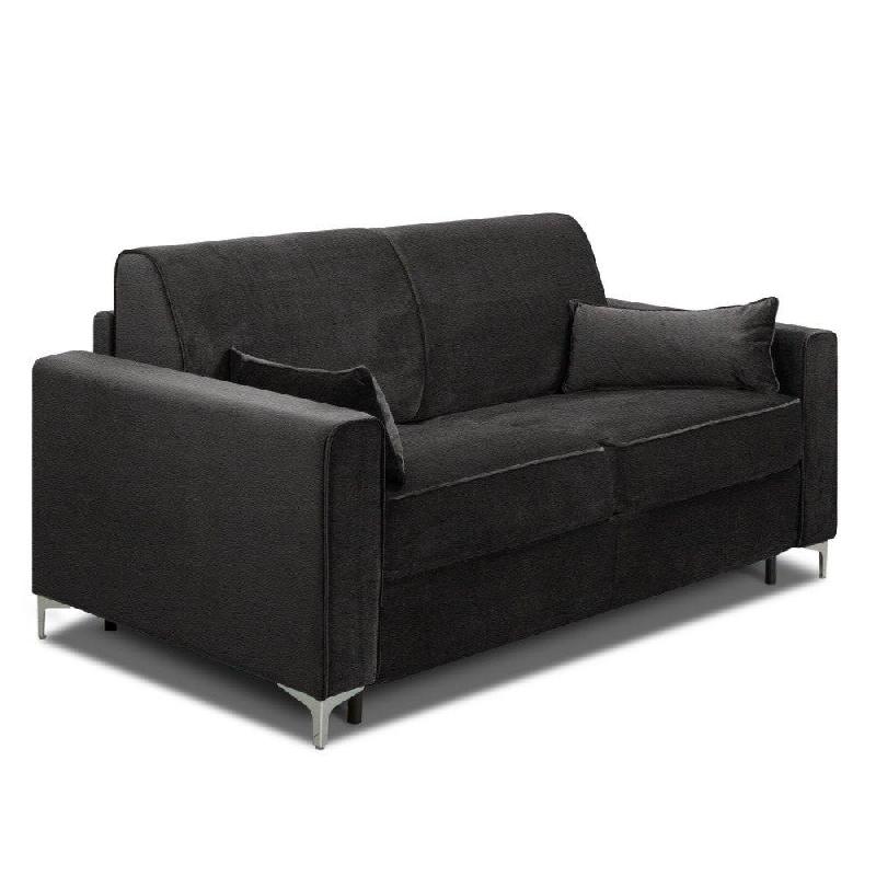 Canapé convertible express Jackson 140cm - sommier lattes - tête de lit intégrée - polyuréthane marron - matelas 16 cm_4