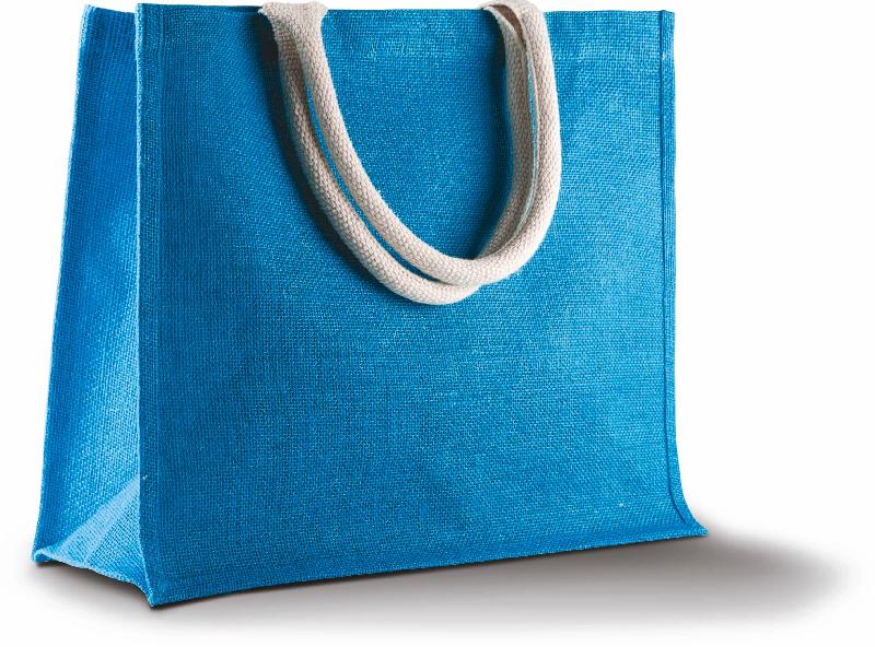 Sac de plage en jute - Réf: KI0219 - anses en coton - fermeture bande auto agrippante_4