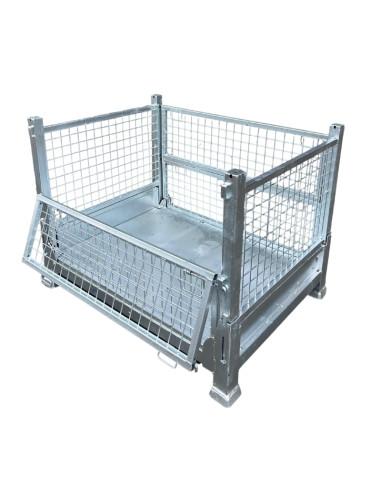 Rack de stockage - Panier grillagé pliable en acier galvanisé - 122 cm x 90 cm - Charge max 1200 kg_4