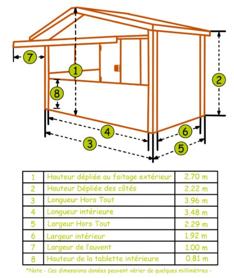 Chalet pliable neuf 4 m - Montage en 5 minutes avec structure en acier galvanisé et bois épicéa_4