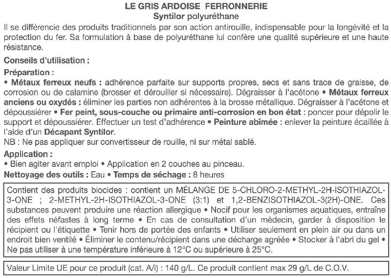 Peinture ferronnerie extérieur SYNTILOR - Gris ardoise, RAL 7016, mat, 0.25L - Direct sur rouille_4