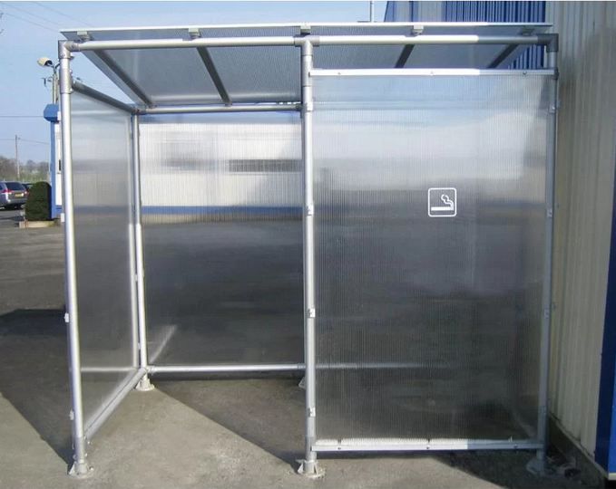 Abri fumeur ECO - Structure aluminium anodisé - Panneaux polycarbonate anti-UV - Dimensions 2459x2011x2375 mm_4