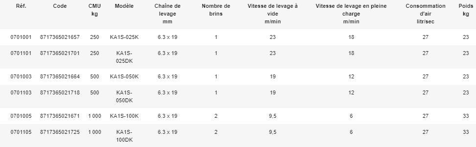 Palan pneumatique à chaîne REMA Holland B.V. - hauteur de levée 3 m - frein automatique et limiteur de charge intégré_4