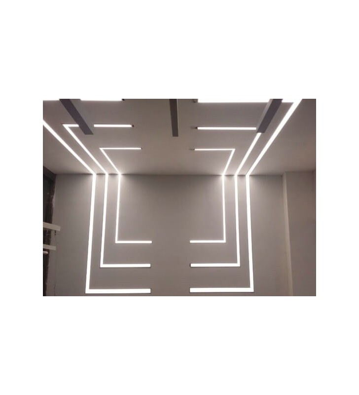 Profilé aluminium 2m - modèle SPF - section 20x20 mm avec diffuseur opale - référence PROFALUO_4