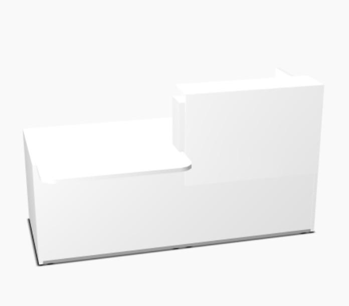 Bureau d'accueil lumineux Tera - MDD - 246, Blanc mat, Gauche, Blanc_4