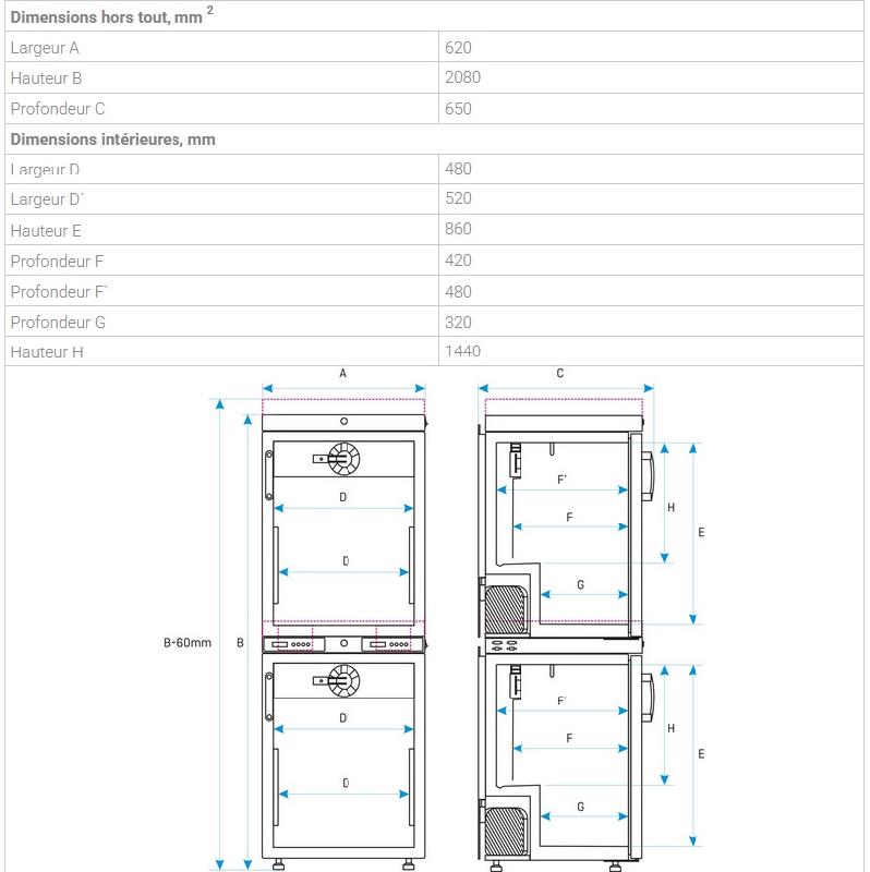 Incubateur/étuve double réfrigéré POL-EKO ST3/3 B SMART 2x163L à convection forcée +3°C à +40°C_4