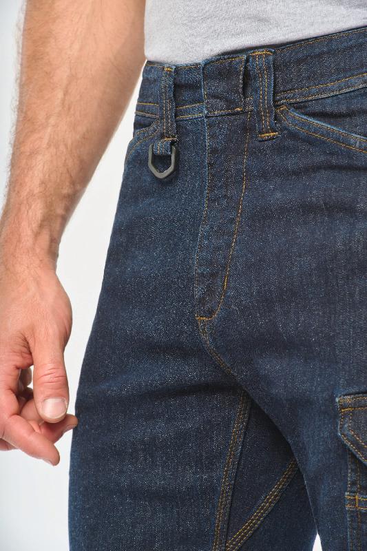 Bermuda denim multipoches homme - Réf: WK715 - Toile résistante, lavage industriel, nombreuses fonctionnalités_4