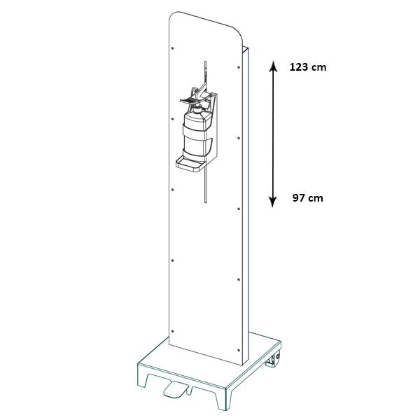 Borne de distribution de gel intelligente Distributeur gel de sol sans contact h 150 cm noir mat - réf : 490726n - Réservoir de stockage 1 litre remplissable_4