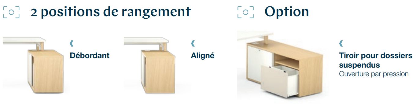Bureau de direction ROBIN - contemporain avec rangements en hêtre massif - fabriqué en France, PEFC, antibactérien_4