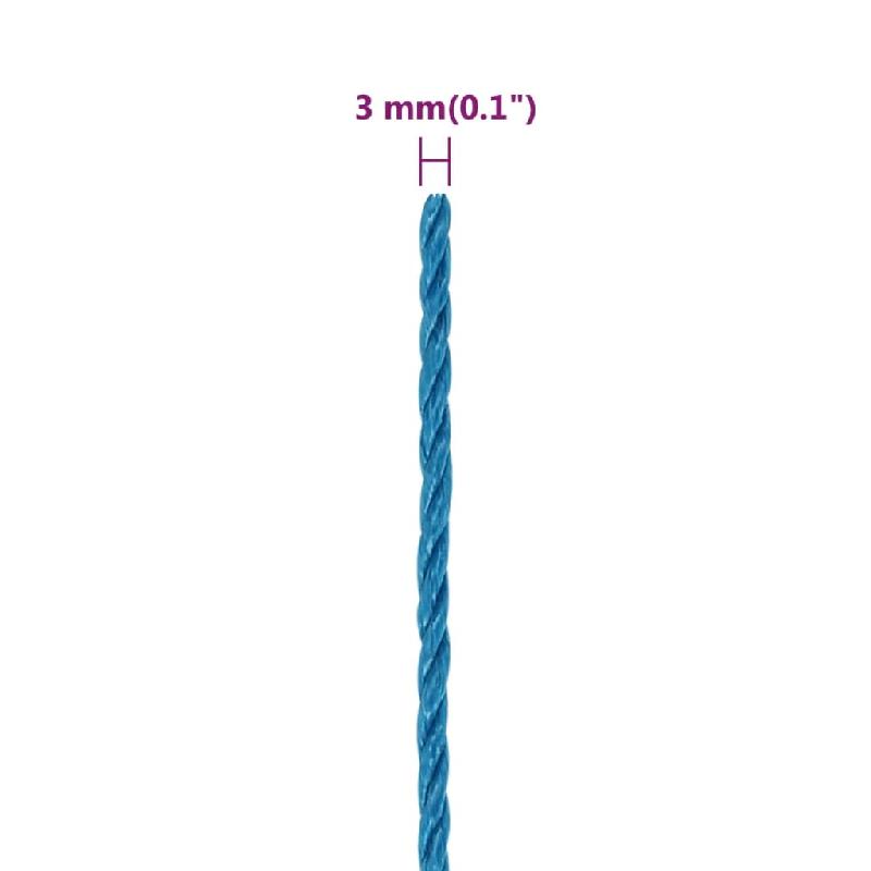 Vidaxl corde de travail bleu 3 mm 50 m polypropylène 152958_4