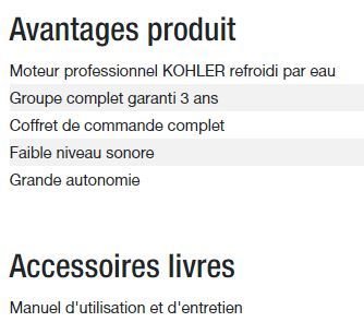 Power xp-k6m-alize - Groupe électrogène Kohler - 230V mono - Gamme INDUSTRIAL_4
